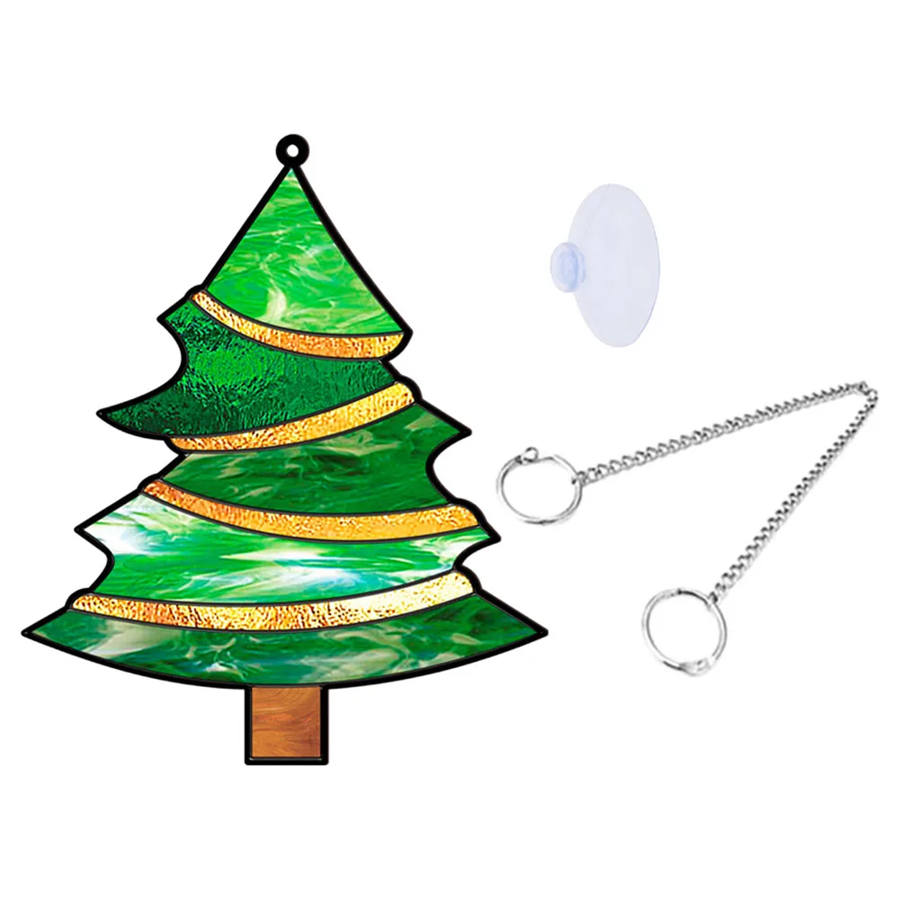 

Glass Window Hanging Decor Christmas Tree Ornaments Acrylic Big Size Lightweight Sturdy Hanging Pendants Porch Wall Door Window