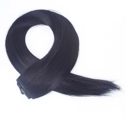 Clip per capelli sintetici nell'estensione dei capelli Capelli lunghi lisci in un unico pezzo Parrucchino biondo marrone nero per donne e ragazze