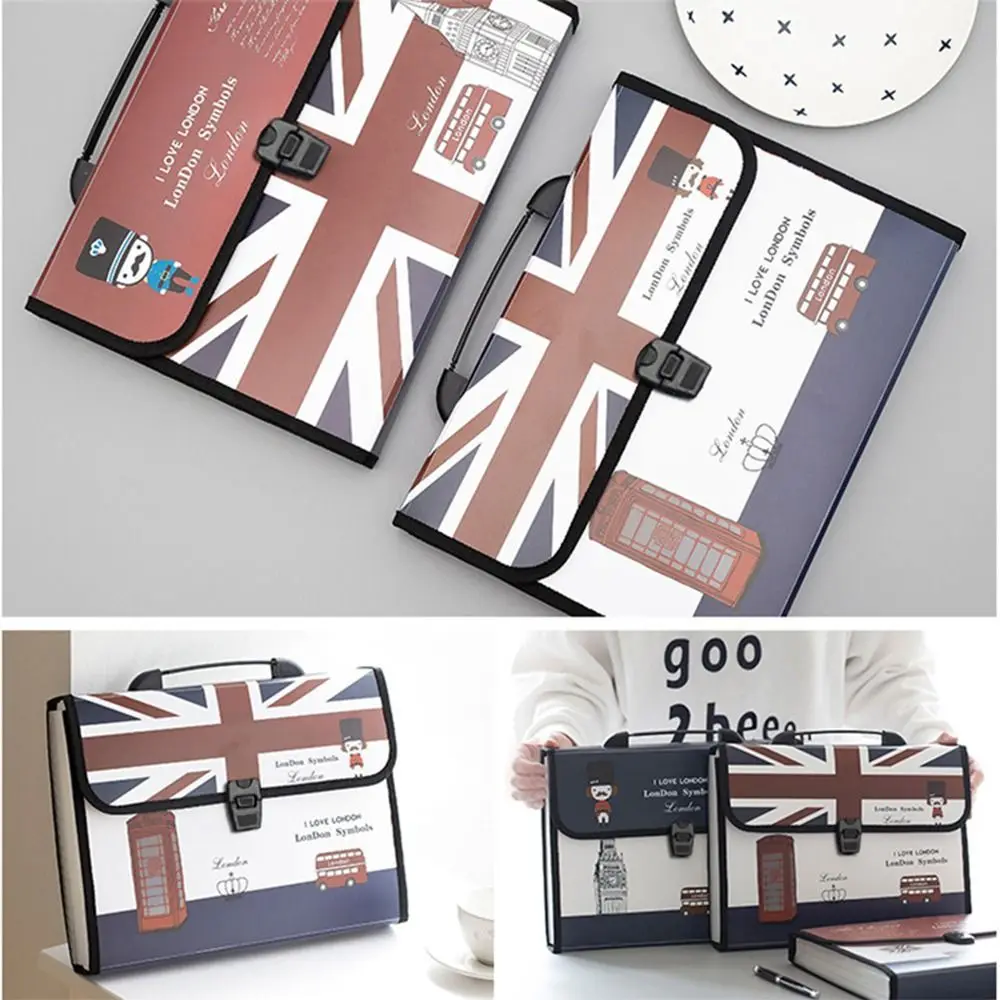 Fashion PP A4 File Folder 13 Layers Large Capacity File Organizer Portable Test Paper Storage Folder Students