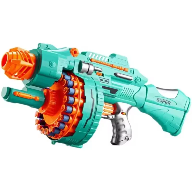 Children's Electric Continuous Shooting Gatling Toy Gun Suction Cup Soft Bullet Gun Explosion Nerfs gun BB Guns Gifts for Kids