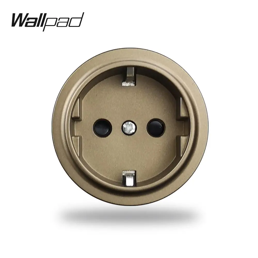 Wallpad Standard Grounding Ac 110 250v 50 60hz Wall Embedded Black White Gold Brown Eu Schuko Socket Electrical Sockets Home L6