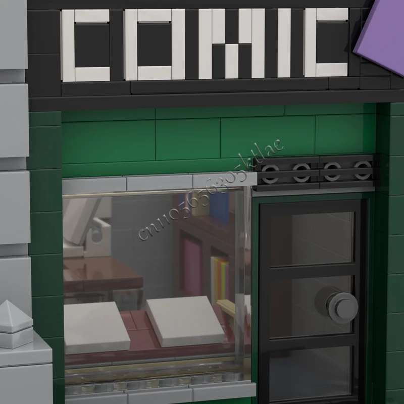 1853 ELEMENTY MOC Personalizowany Średniowieczny Architektura Luksusowy Komiksowy Sklep z Książkami Modułowe Klocki Model Zestaw do Składania dla Dzieci Prezent na Boże Narodzenie