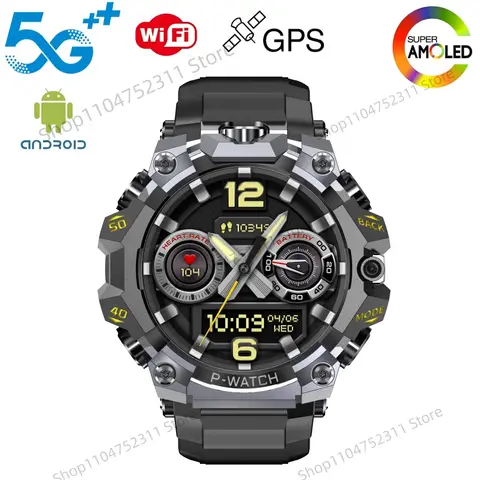 P-Watch 5g 전체 Netcom Smartwatch 1.508 인치 Amoled HD 스크린 삽입 4g/5g Sim 카드 GPS WIFI IP68 방수 수영 스마트 시계