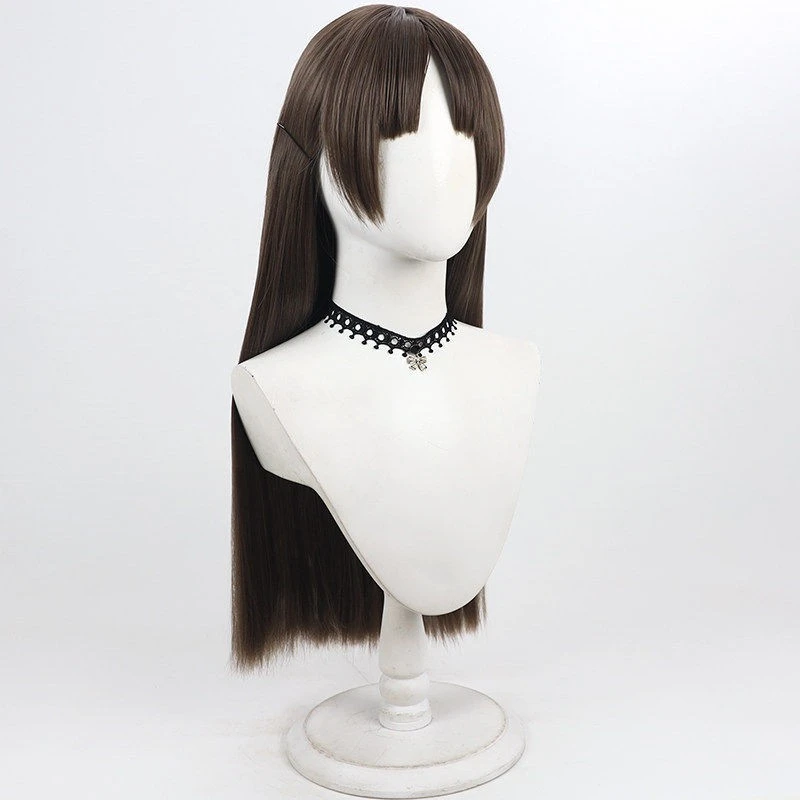 Game China Kuramoto Cosplay Wig Long Brown Hair Scalp Top For Halloween Comicon Party Adult Women Men