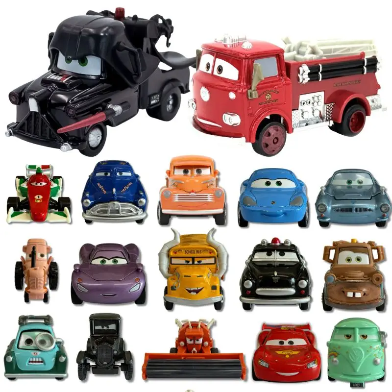 High Quality Pixar Cars Lightning McQueen Mater Guido Fillmore 1:55 Metal Model Racing Car Toys Children's NEWYEAR Birthday Gift