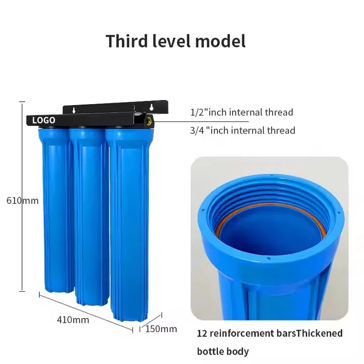 20 Inch Blue Bottle 2000 GPD Stainless Steel Ultrafiltration Water Purifiers WholeHouse Tap Water Filter Sediment Filter Systems