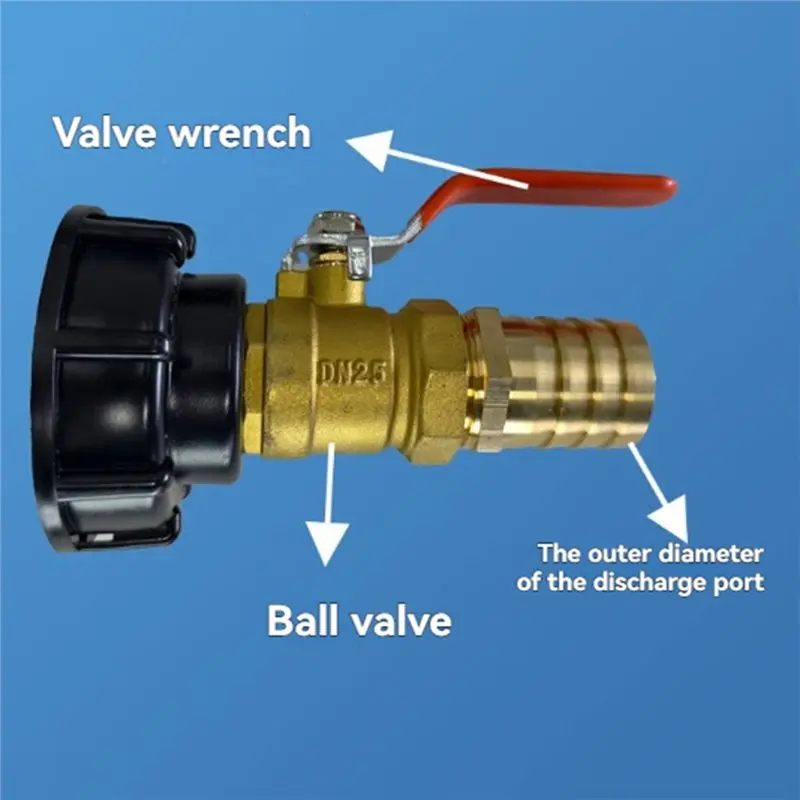 IALJ-Water Pipe Adapter Brass Hose Connector Valve S60 To 25Mm For 1000L IBC For Garden Irrigation And Home Plumbing