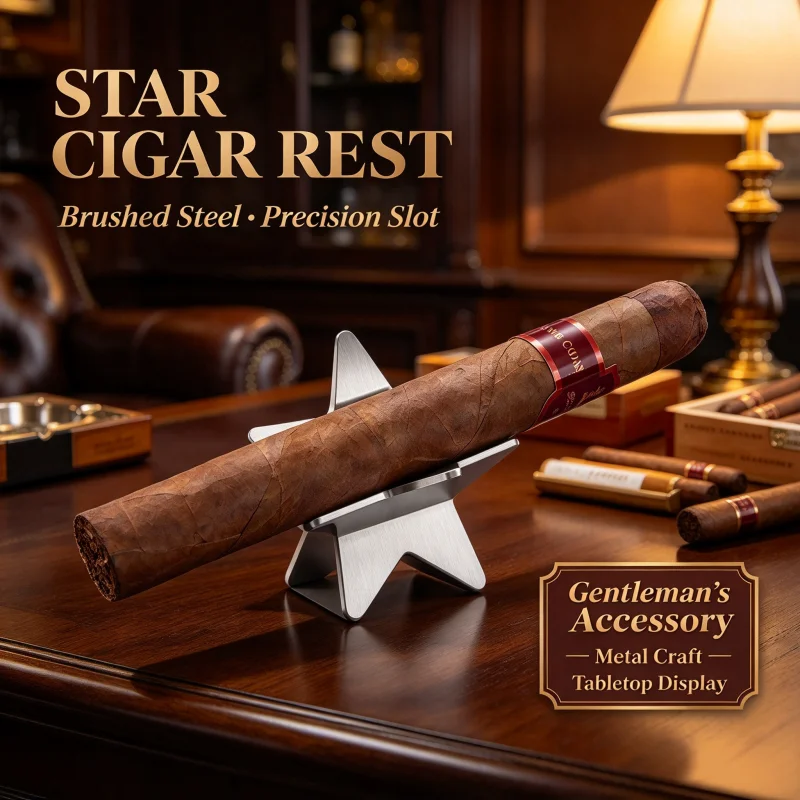 Stainless Steel Cigar Display Stand, Star Shaped Detachable Portable Cigar Holder, For Cigar Collectors, Elegant Smoking Gadget