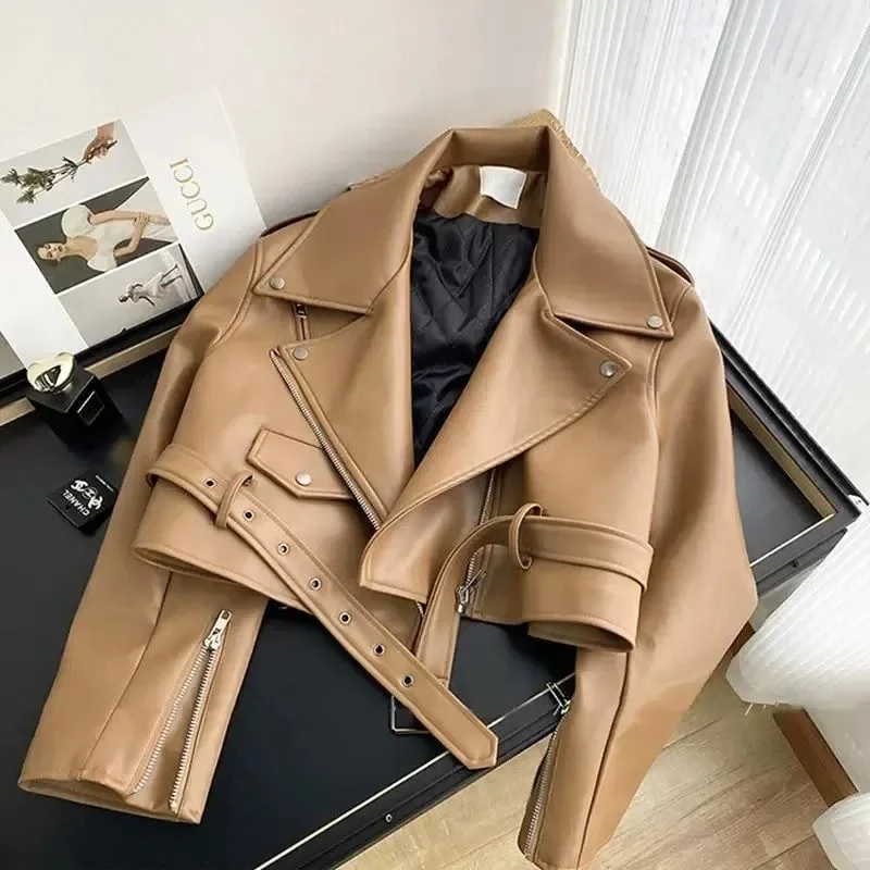 

Korean Style Spring Autumn Girls Coats Solid Zipper Jackets with Detachable Waistband Turndown Collar Outwears Kids Clothes