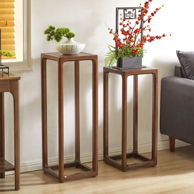 

Стеллаж из массива дерева для гостиной комнатный китайский современный простой цветочный горшок американский Высокий и низкий