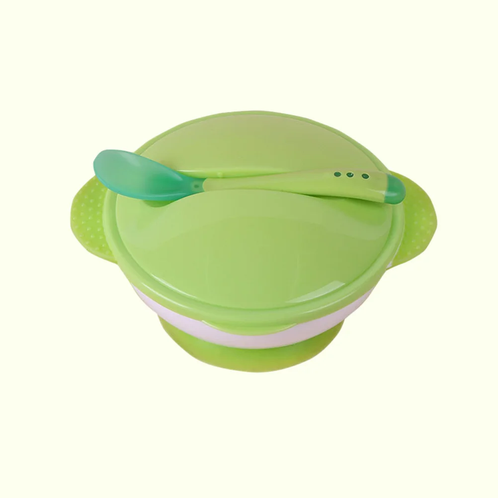 

Baby Sucker Bowl Spoon Set Creative Flying Saucer Design Non-Slip Suction Stay in Place Infant Training Baby Feeding Bowl Kids