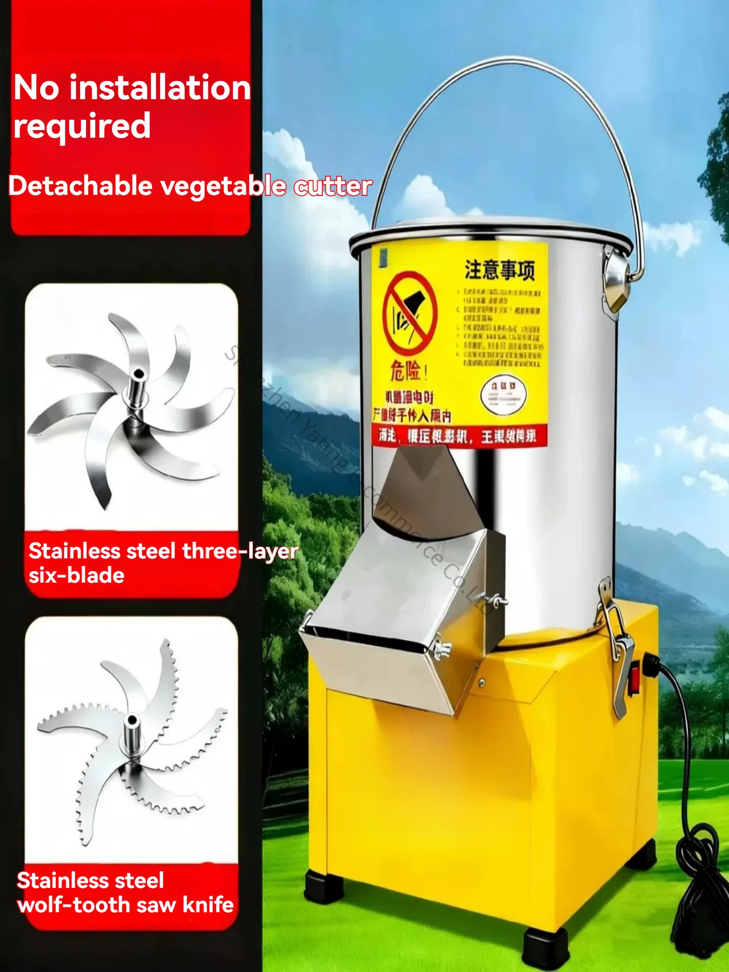 High-power Crusher Stainless Steel Household Breeding, Vegetable Crusher for Chicken Feeding, Household and Commercial