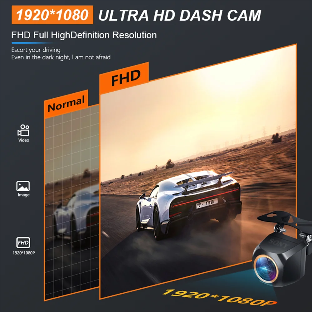 AHD 1920x1080P Front Camera Car Rear View Camera 200° Fisheye Golden Lens Full HD Night Vision Vehicle Back Car Reversing