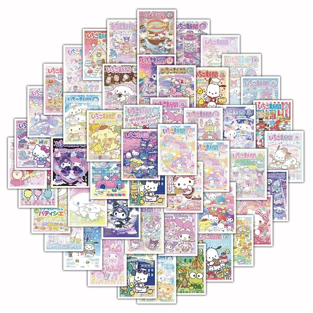 Sanrio 64-Piece Poster Pack - Various Adorable Designs for Dorm Wall Decoration & Gift Giving