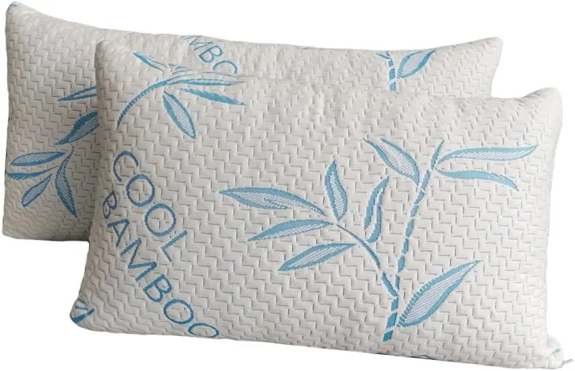 

2 Pack King Size Cooling Memory Foam Pillows, Adjustable & Washable Cover for All Sleepers