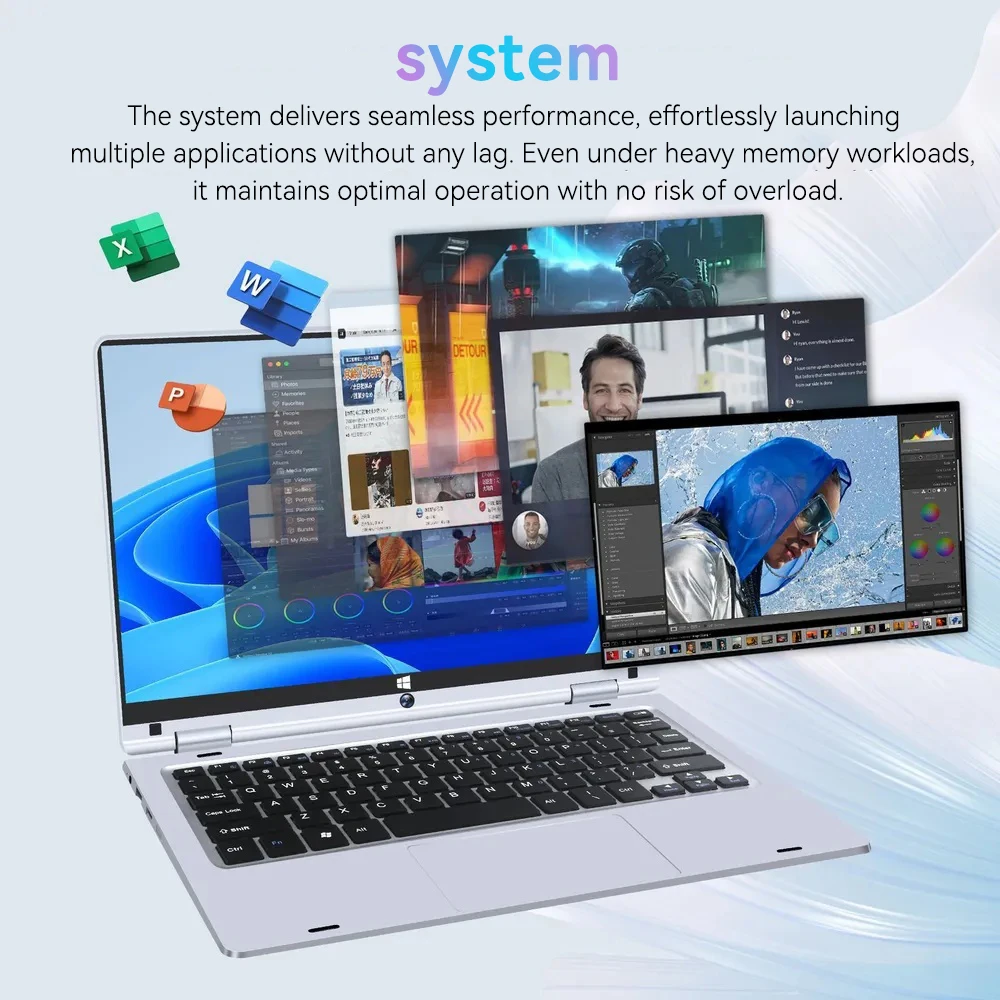 Touch Screen Laptop Computer Windows 11 Office Study Notebook PC Intel Celeron N4020 8GB DDR4 512GB SSD 1920*1080P 11.6" Laptops
