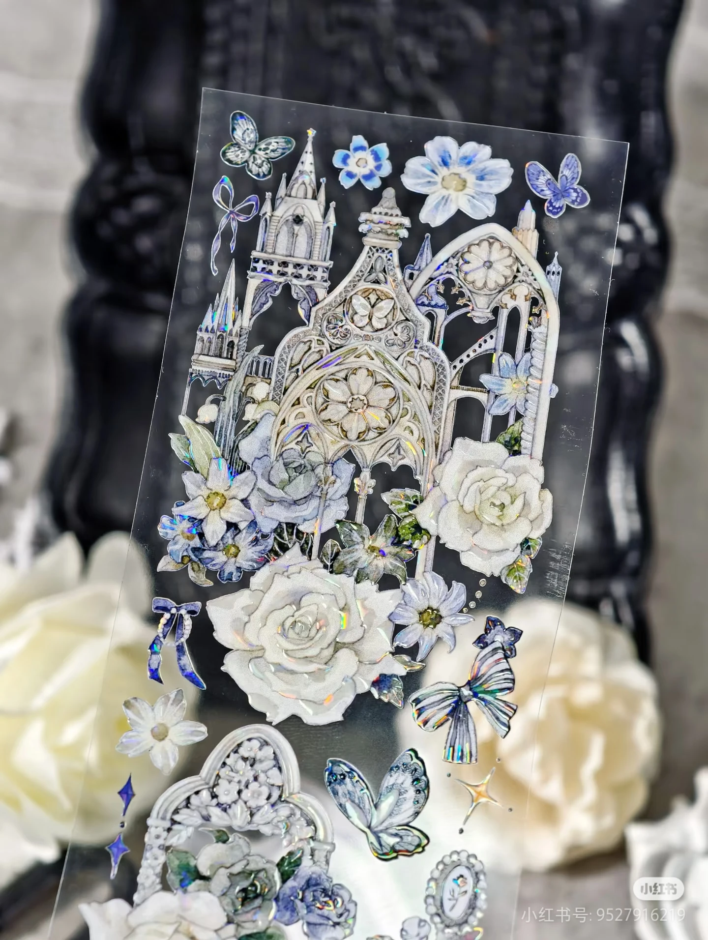 Likey Journal Sleeping Night Rain Shell Light Washi Pet Tape Collage بطاقة سكرابوكينغ زهرة زرقاء #4