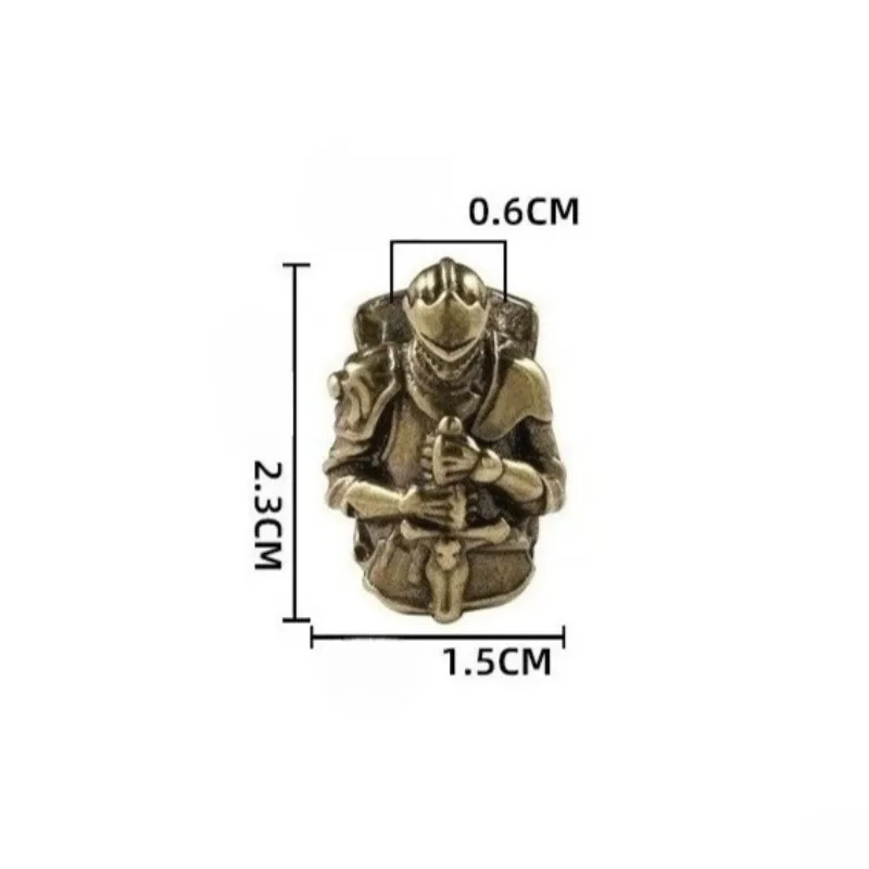 1PC Brass Accessory Antique Style Knight Brass Ornament Antiqued Swordsman Warrior DIY Paracord Bead Keychain Pendant Home Decor