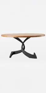 Flowyline 28\" H 315 Mamba Handcrafted Black Metal Table Legs Bases for Dining Tables Rust-Resistant Adjustable Steel Desk Legs