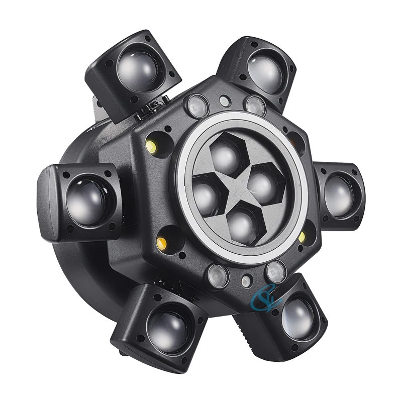 Vollfarb-LED 150 W 6 Arme Moving Head Lichtstrahl Laser Strobe Effekt DMX512 Bühnenlicht Rotierende DJ Disco Party Bar