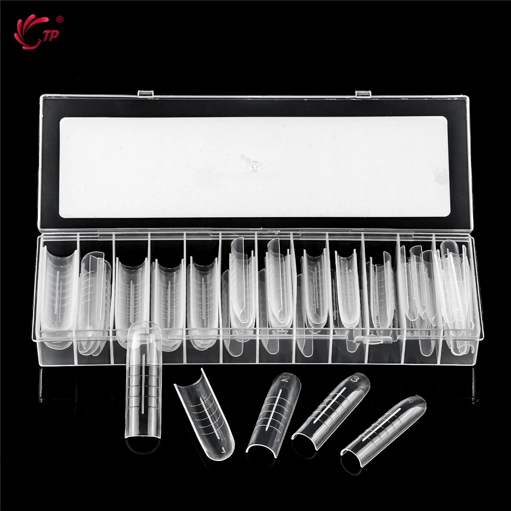 TP مسمار أشكال مزدوجة واضح نظام تمديد الأظافر الأشكال العليا غطاء كامل بولي جيل للأظافر قالب قابلة لإعادة الاستخدام أشكال الأظافر مسمار الفن تصميم 70 قطعة #2