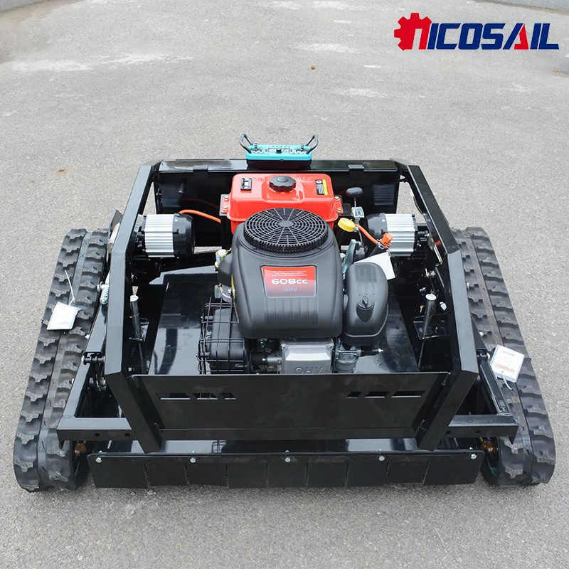 Low Noise Remote Control Crawler Mower 20-150mm Cutting Height Adjustable