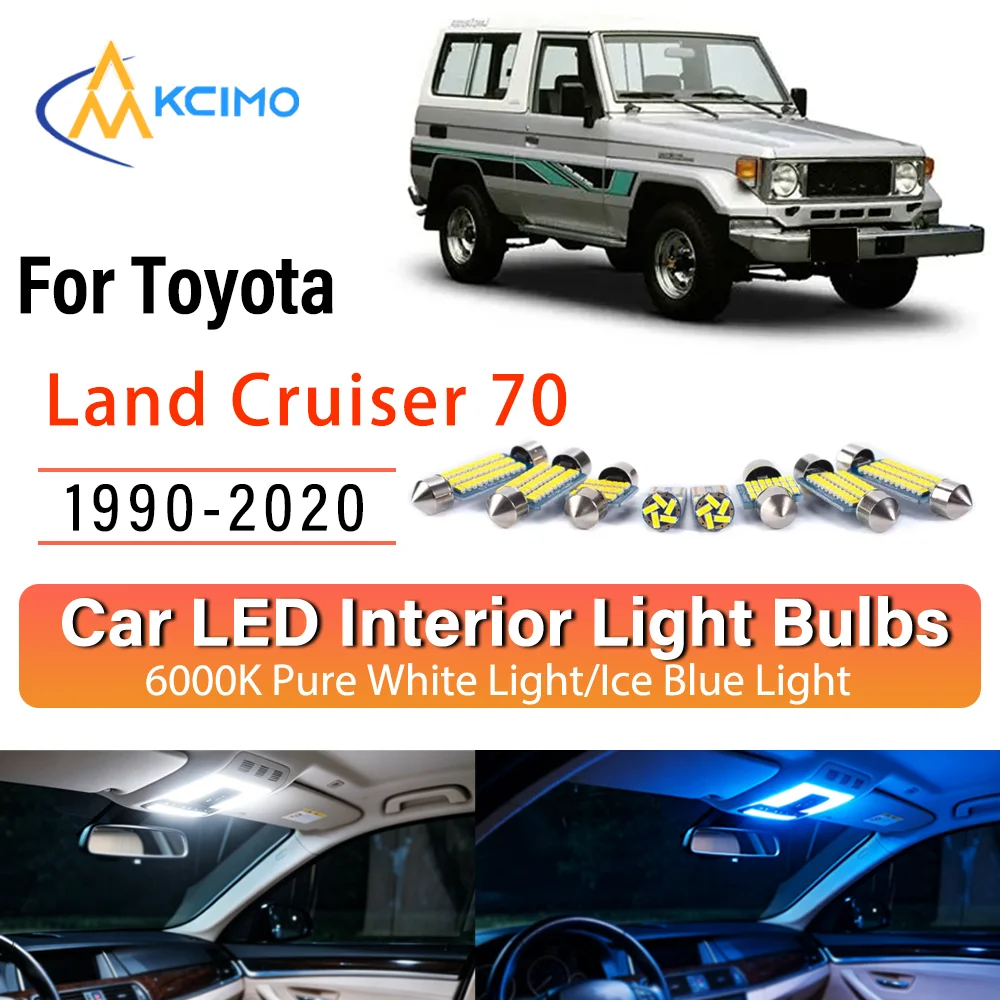 Kit de remplacement de lampes LED intérieures à éclat persistant pour Toyota Land Cruiser 70 1990-2020 : éclairage de dôme, de carte, de coffre et de cabine – Amélioration