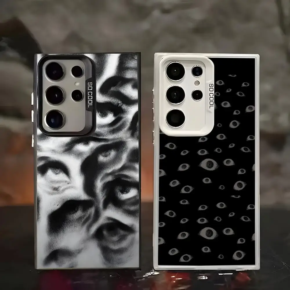 Niche Aesthetic Eye Element Phone Case IMD Colorful Silver Suitable case For SamsungS26 S25 S24 S23 S22 S21 S20Plus Ultra Note20