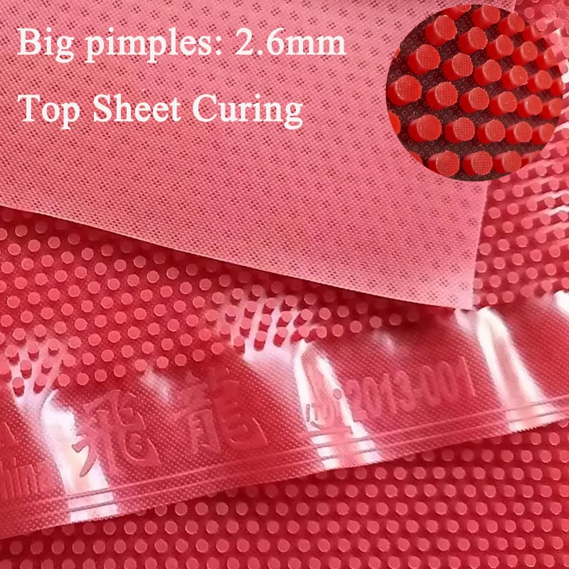 

Large Particle Table Tennis Rubber Feilong Long Pips OX Anti-Spin Cured/Uncured Height 2.6mm High Penetration Ping-pong Rubber