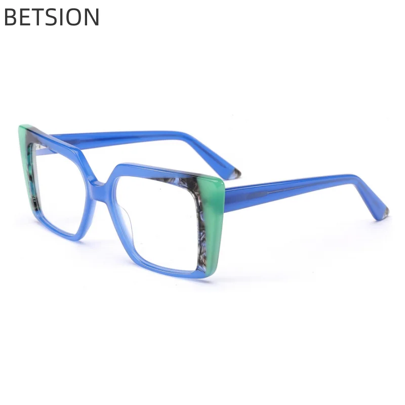 

BETSION Hand Made Glasses Frame for Women Custome Acetate Fashion Prescription Eyeglasses for Men Optical Glasses Frames Woman