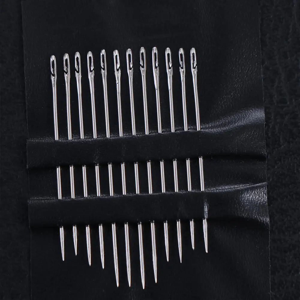 

12Pcs Side Hole Blind Needle Stainless Steel Multi-size Sewing Needles Durable Effortless Threading Needles Fabrics