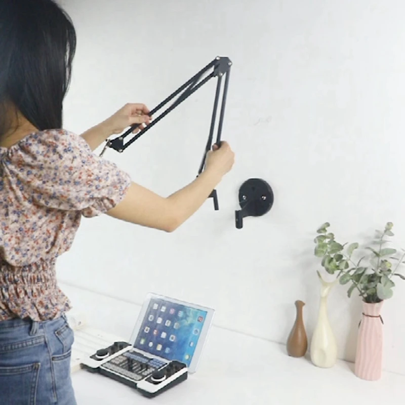 Adjustable Bracket Wall Mounted Microphone Support Fixed Base Punching Holes Universal Microphone And Light Holder