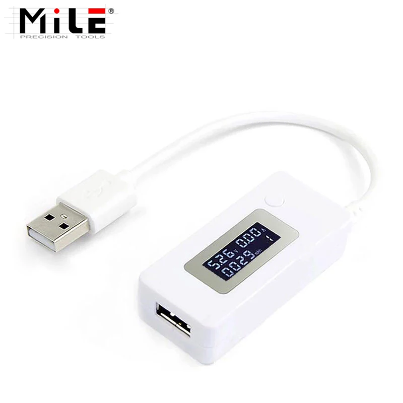 Mini LCD portátil USB medidor de tensão atual, carregador de energia móvel, detector de capacidade, monitor, voltímetro, amperímetro, medidor