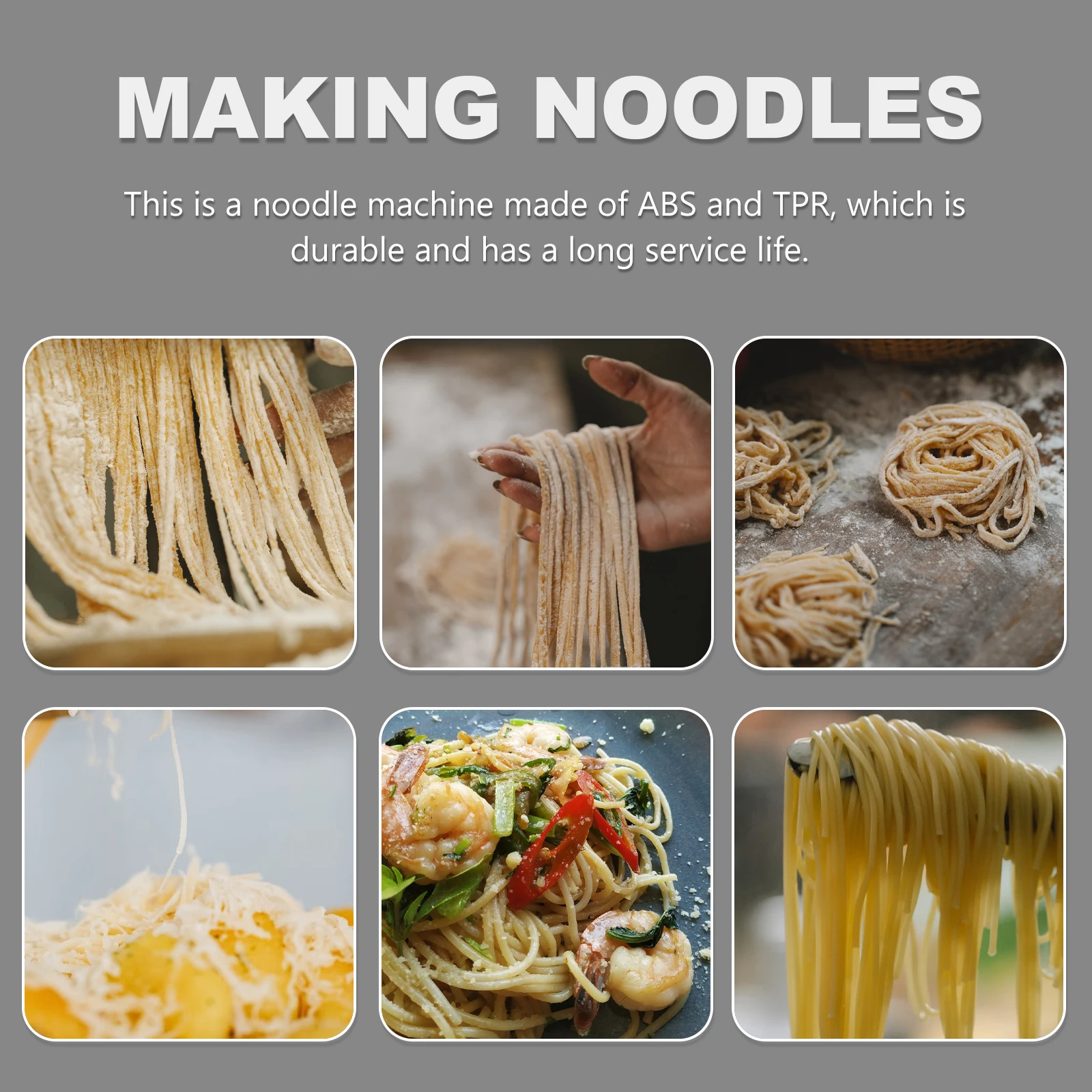 

1Pcs Stainless Steel Manual Noodle Machine Multi-Functional Pasta Roller Kitchen Supply for Easy Homemade Noodles Dough Ball