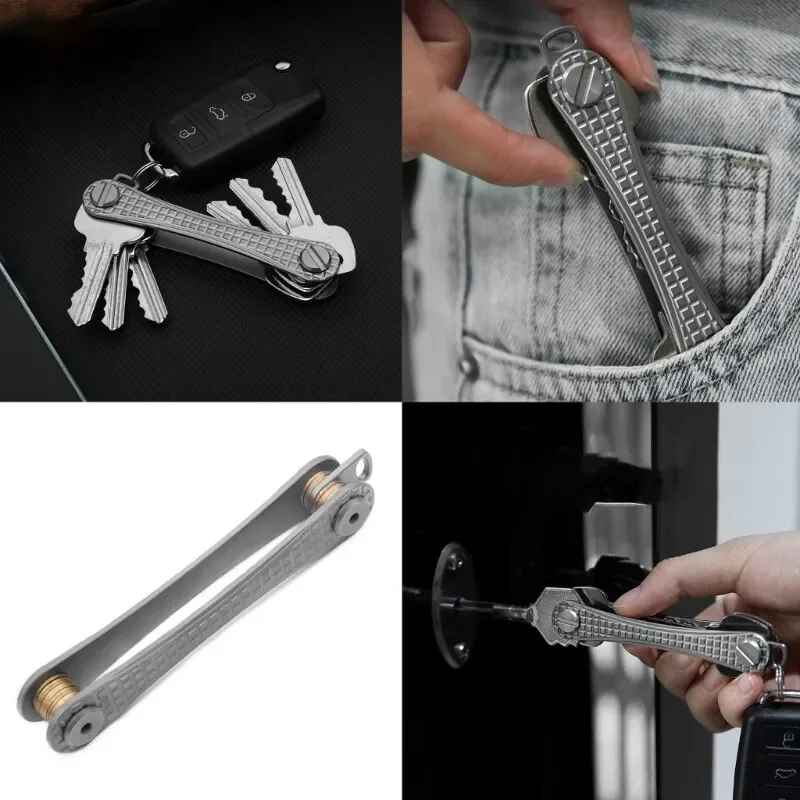 FEGVE Titaniums Alloy Key Storage Device Organizers High Capacity Key Clip Enduring