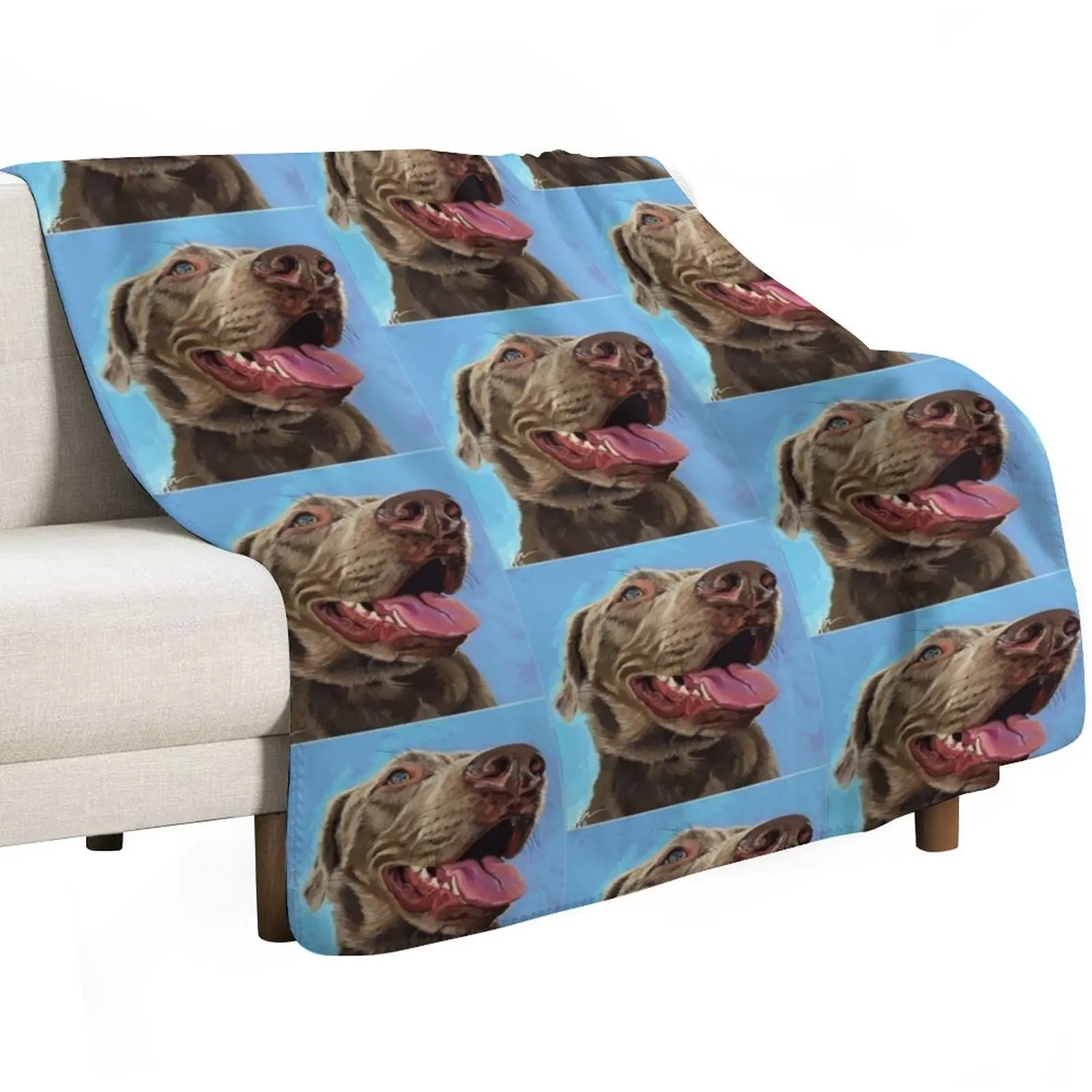 Silver Labrador - Digital w/ background Throw Blanket Decoratives Baby Tourist Warm for babies Weighted Blankets