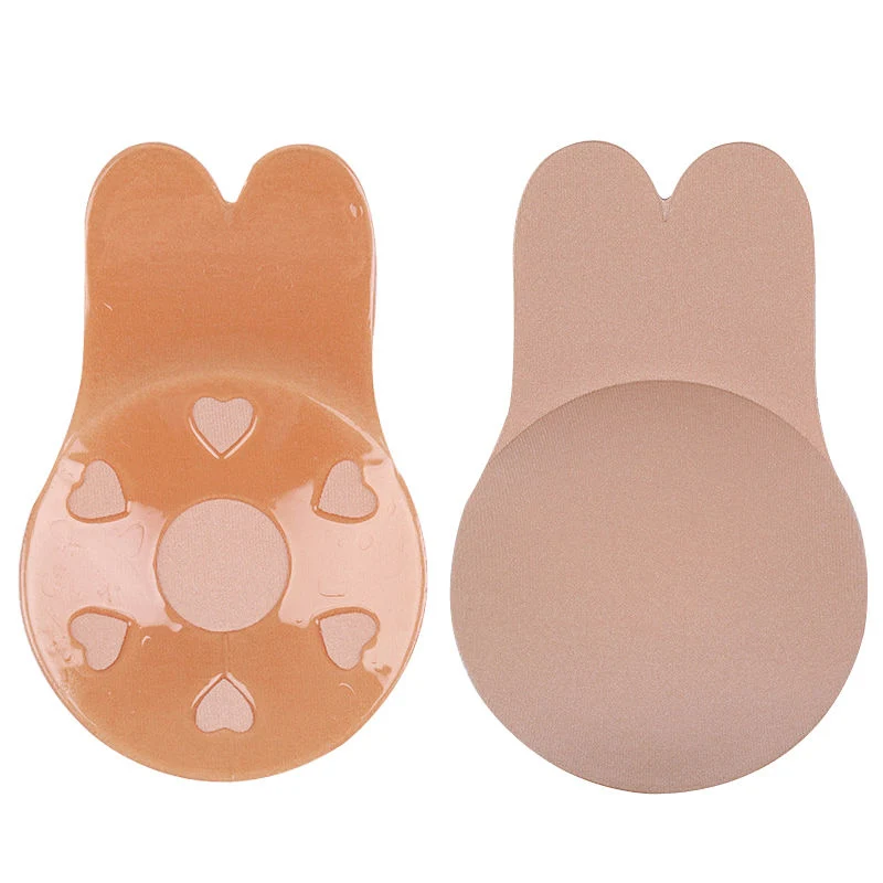 Rabbit Nipple Cover Bra Pads Women Push Up Bras Self Adhesive Silicone Strapless Invisible Bra Reusable Sticky Breast Lift Tape