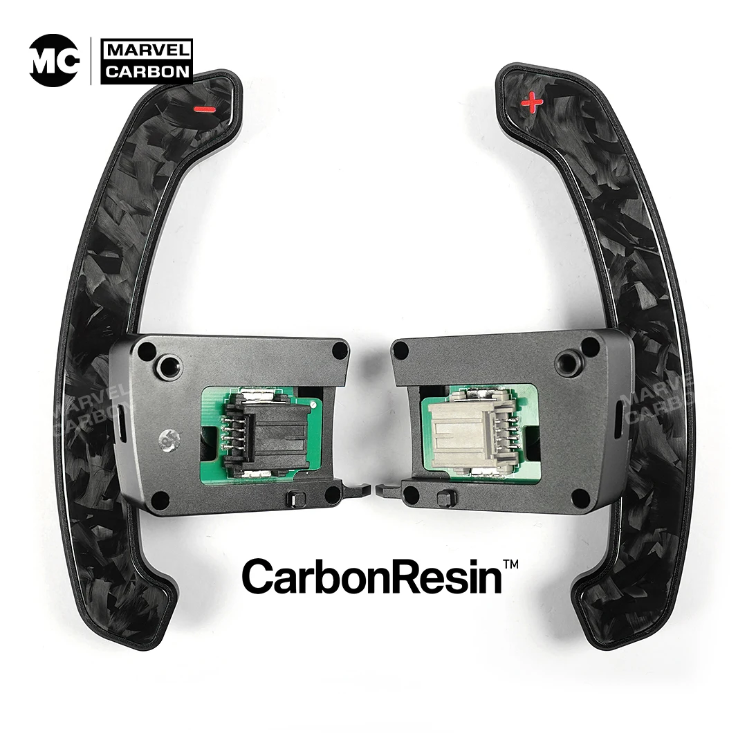 

Glossy Forged Carbon Fiber Magnetic Paddle Shifter For Mustang GT/Shelby 2015-2023 Aluminum Alloy Back Cover