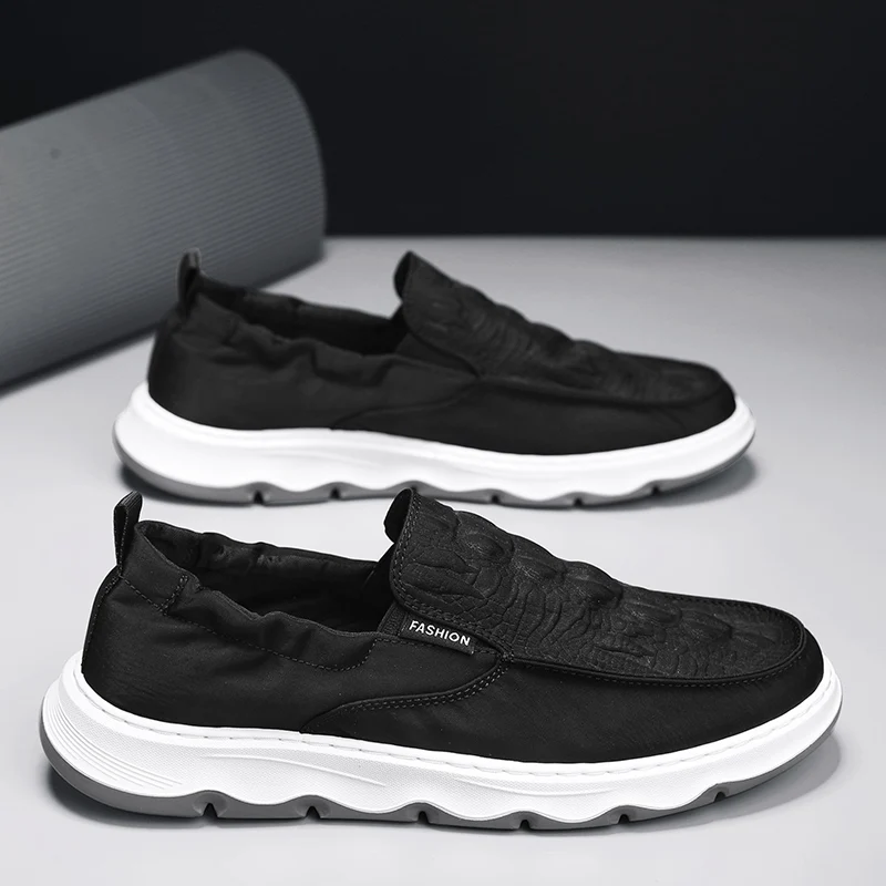 

Модная мужская повседневная обувь, удобные мягкие прогулочные кроссовки, легкие слипоны для вождения, дышащие лоферы из ледяной шелковой ткани