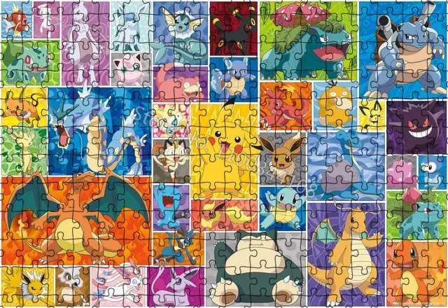 Pokemon Jigsaw Puzzle Pikachu Cartoon Characters Puzzles Children's Educational Adult Decompression Handmade Toys Home Decor