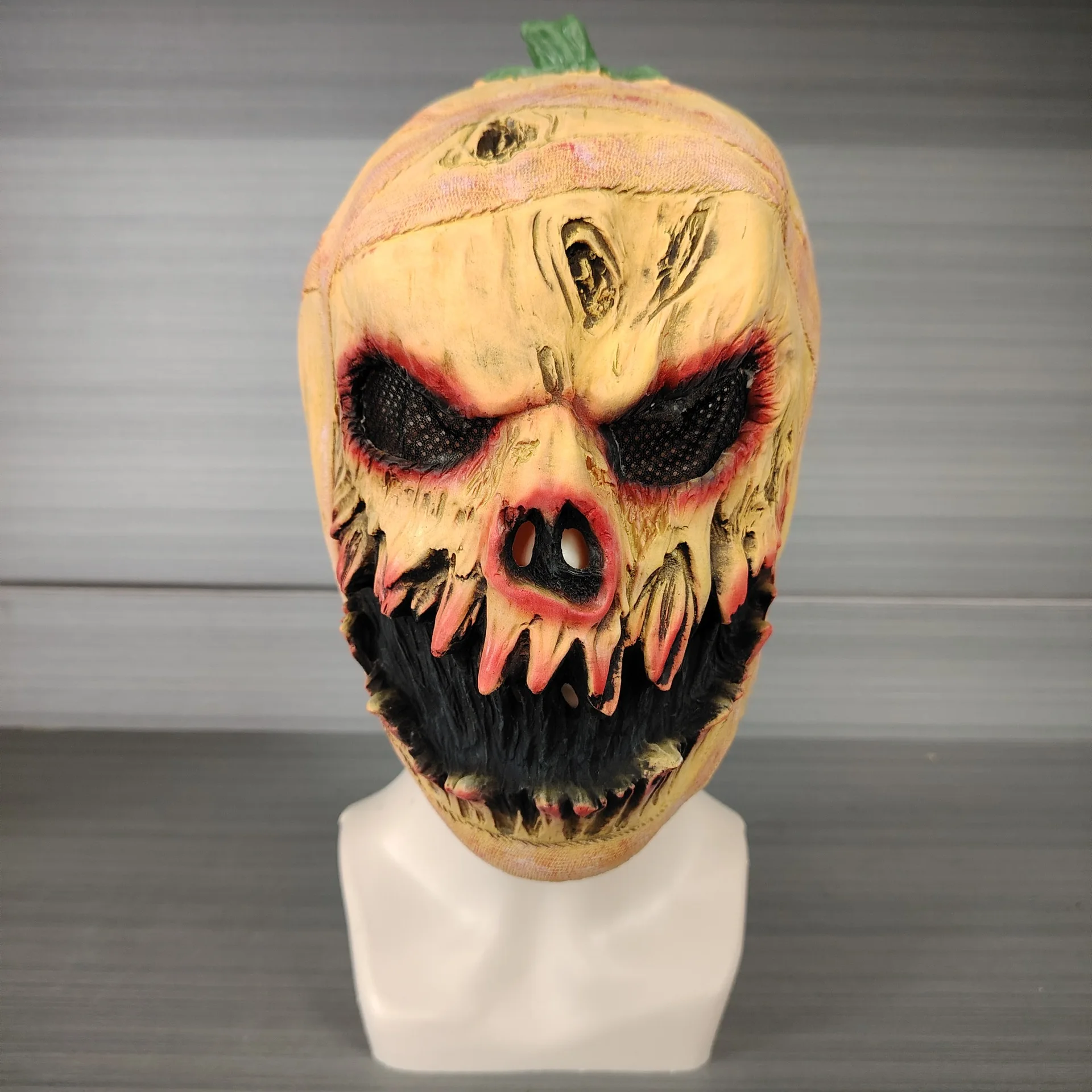 

Halloween Decorations Horror Pumpkin Latex Full Head Ghost Mask Prop Cosplay Prank Evil Costume Performance Prop NPC Party Masks