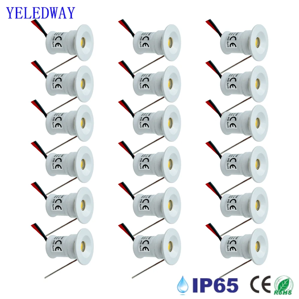 1W IP65 Mini LED Spotlight 12V Dimmable Ambient Downlight Focos Spot Lamp for KTV Party Ceiling Stairs Walkway Cabinet Lighting