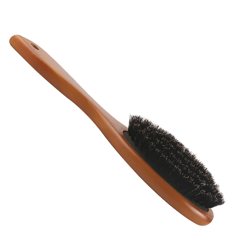 Natürlicher Wildschweinborstenkamm, antistatisch, oval, für Friseure, Haarstyling, Holz, Damen-Haarbürste – Detail 4
