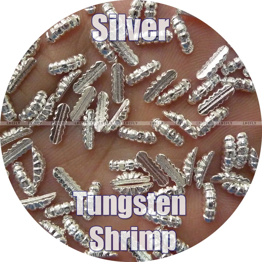 Silberfarbener/100er Wolfram-Garnelenkörper, Scud-Shell, Fliegenbinden, Angeln