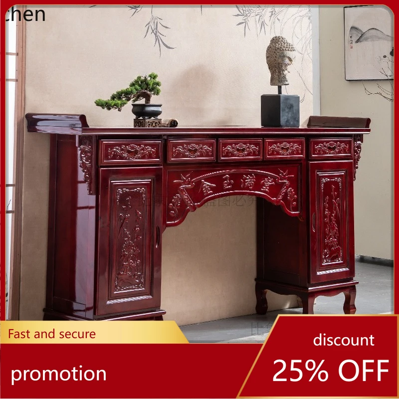 CZ  Economical Solid Wood Incense Table Buddha Altar Modern Style Buddha Niche God Altar Cabinet God of Wealth Offering Table