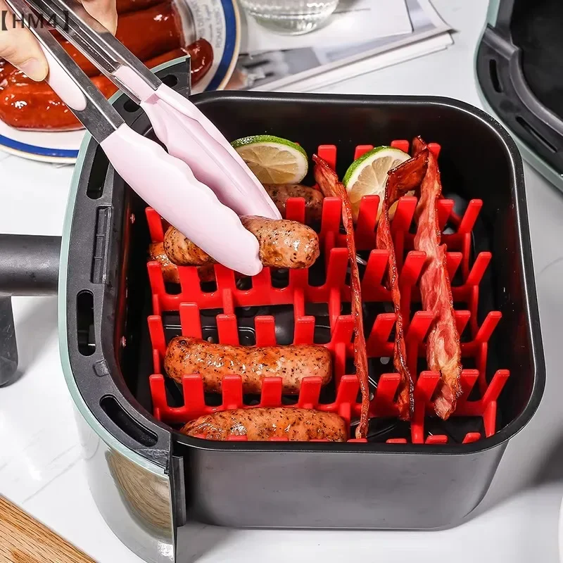 3Pcs Square Air Fryer Silicone Baking Tray Set Heat Resistant Non‑Stick Bakeware for Household Home Kitchen Cake Baking Tools