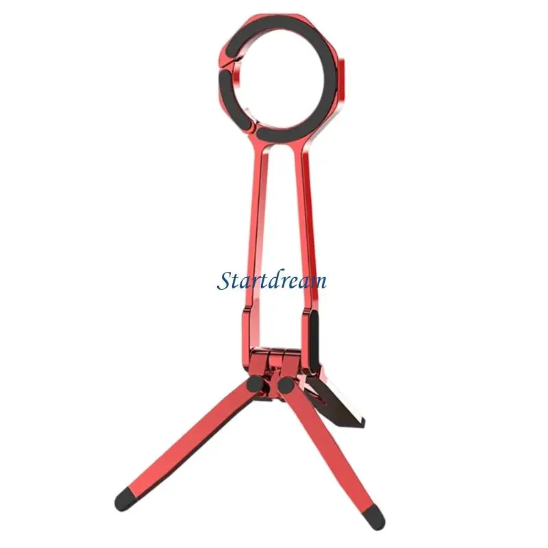 Triangular Design Phone Mount Rack Tripod with 360 Rotation Spring Clip K92C