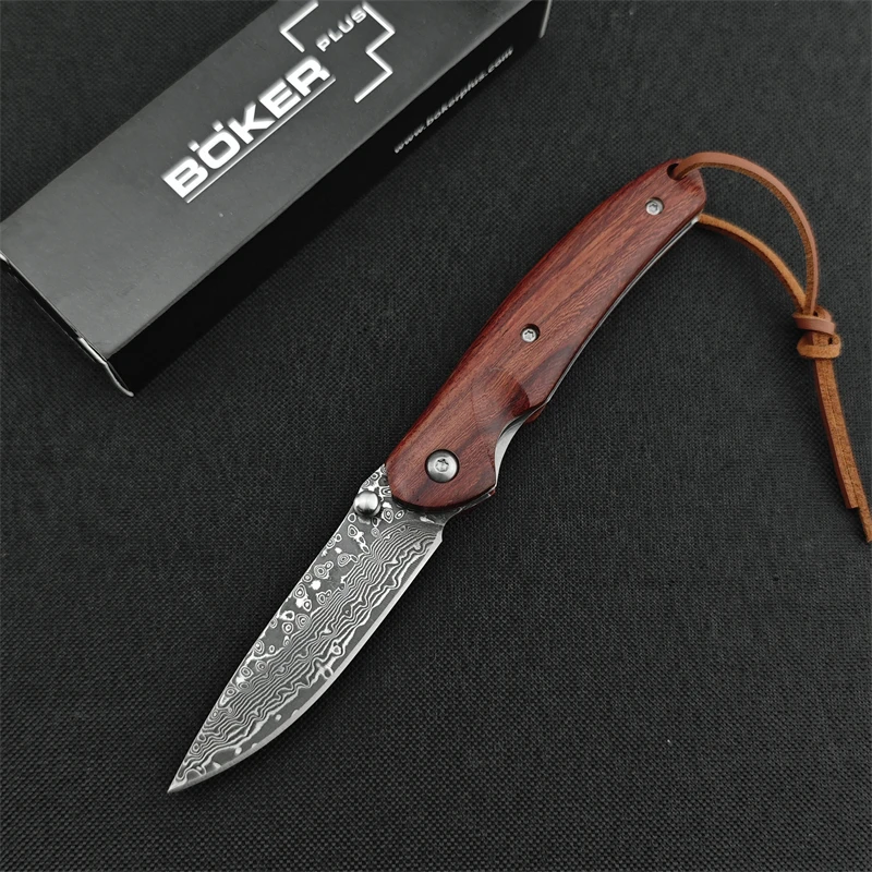 Convenient Cardinals Malaysia Outdoor Survival Camping Fishing Fruit Knife, Hunting Rescue Colorful Wood Handle EDC Tool Knife