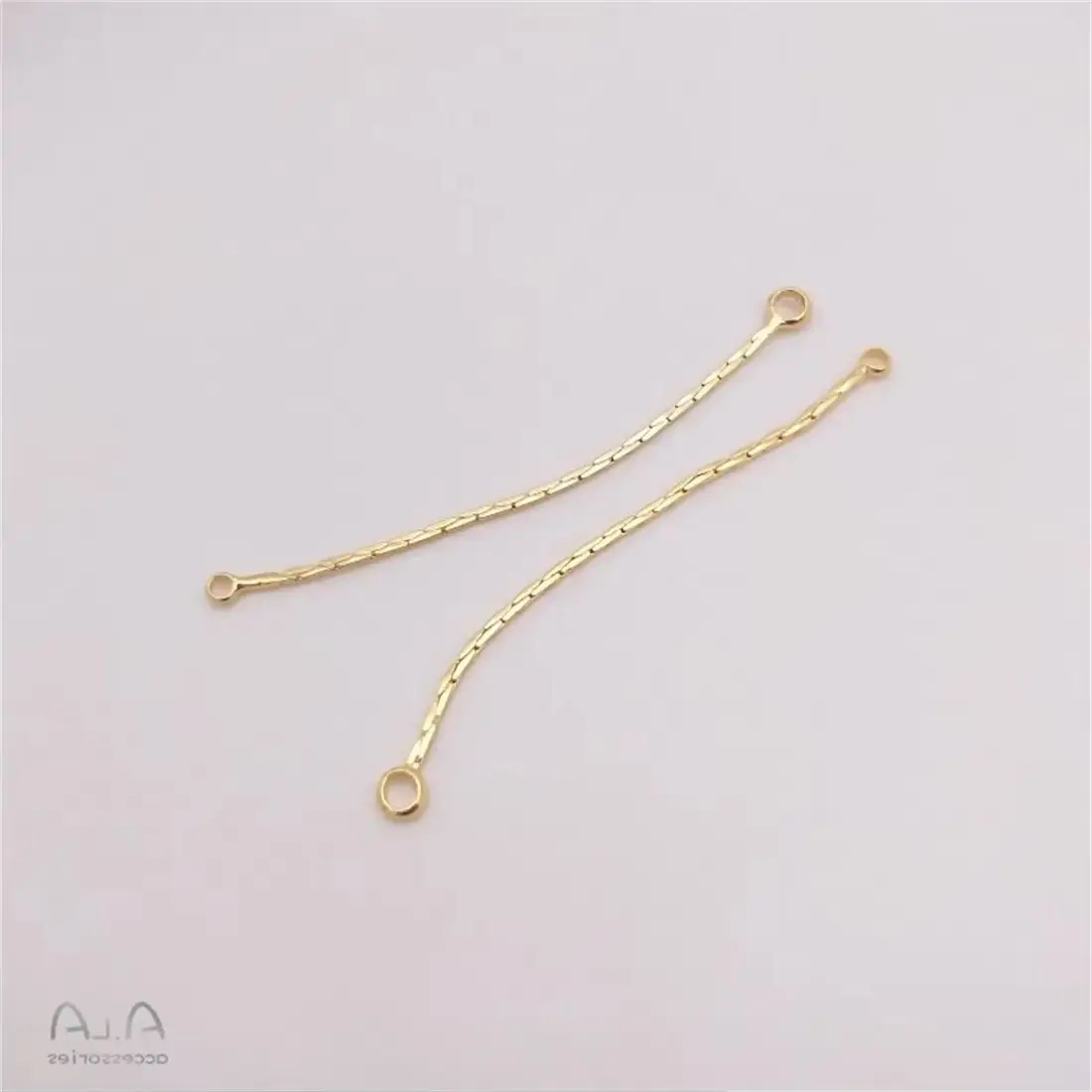 

14K Gold-plated Double-ring Earring Tassel Handmade Diy Jewelry Pendant Ear Hanging Accessories B832