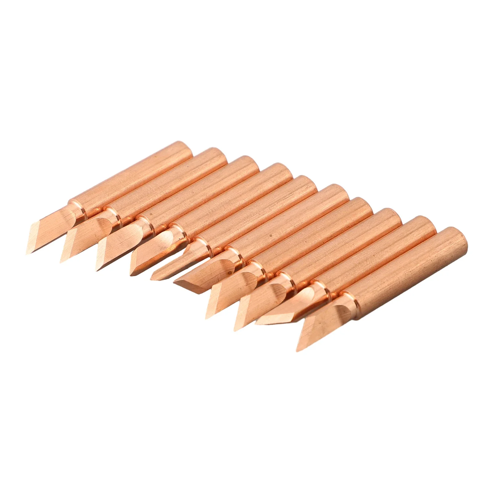 10pcs 900M-T-K Pure Copper Soldering Iron Tip Lead-free Solder Tips Welding Head Soldering Tools For 936 937 Soldering Stations